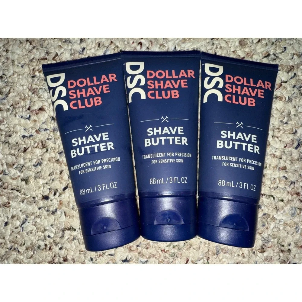 3 pk DSC DOLLAR SHAVE CLUB‎ SHAVE BUTTER TRANSLUCENT FOR SENSITIVE SKIN 3 fl oz